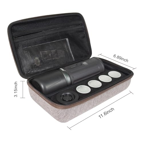 Image of CERA+ Travel Case for Portable Coffee Makers - Waterproof Hard Shell Storage Bag with Carry Handle, Fits PCM03, PCM03S, PCM04A - Protective, Compact & Lightweight for Travel, Camping, Office