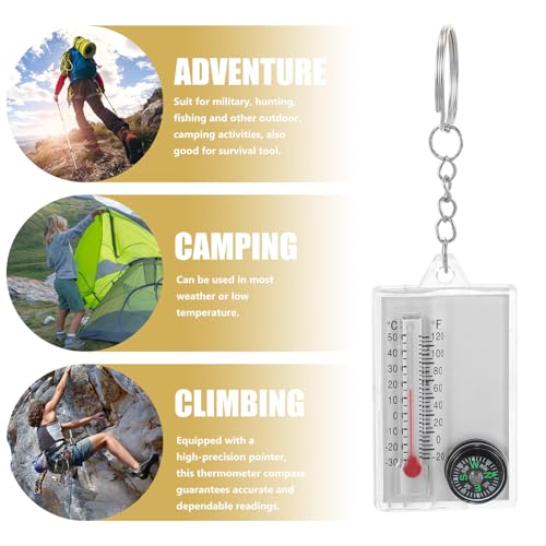Brújula mini portátil con termómetro para camping y senderismo miniatura 3