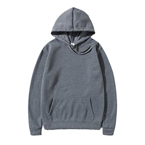 Sweat à capuche en polaire pour l'automne et l'hiver en gris foncé S