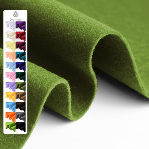 Sage Green Soft Felt Fabric Sheet 18 x 36 1.6mm Thick - Premium Craft Felt for Sewing DIY Projects Embroidery Decoration - Durable & Fade Resistant
