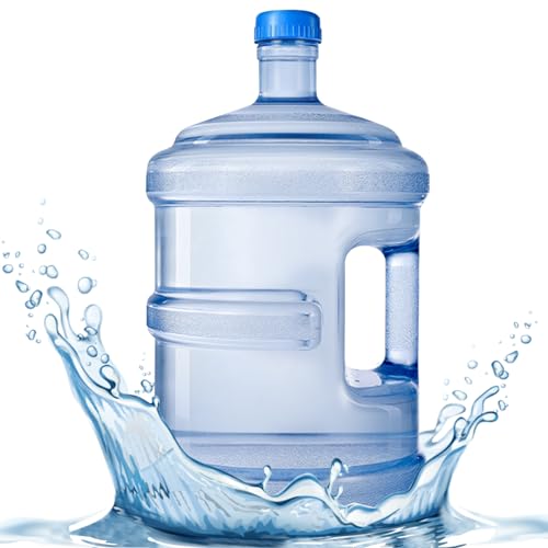 Botella de agua de 5 litros, contenedor de agua pequeño, no bpa, botella de agua de plástico gruesa con tapas de tornillo y mango incorporado, botella de agua reutilizable, jarra de agua portátil p