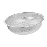 STOBAZA Escurridor de Arroz de Acero Inoxidable con Malla Fina Colador de Cocina Resistente y Práctico para Filtrar Impurezas y Drenar Agua Eficientemente