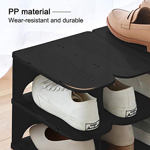 Acpop 6-Tier Free-Standing Shoe Rack, Adjustable Shoe Shelf, Space Saving Shoes Storage Organizer Stand For Entryway, Hallway, Closet, Black #TOP4