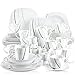 VEWEET Porzellan Tafelservice 'Aviva' 50-teilig Set, Kombiservice Beinhaltet Dessertteller, Speiseteller, Suppenteller, Müslischalen, Kaffeebecher, Kaffeetassen Set, Eierbecher, Milch- und Zuckerset
