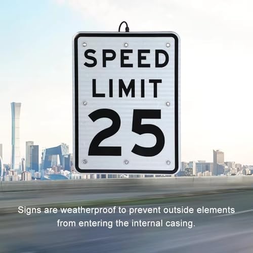 40 MPH Speed Limit Sign - Solar Powered LED Blinking Light, High Visibility Aluminum Traffic Sign for Road Safety, Effective Warning Signal