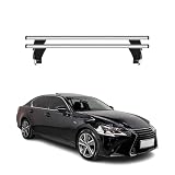 OMAC Roof Rack Cross Bars for Lexus GS 300 350 450h 2013-2020 Lockable 110Lbs Aluminium Silver 2Pcs fits Cargo Carriers Kayak Canoe Bike Snowboard
