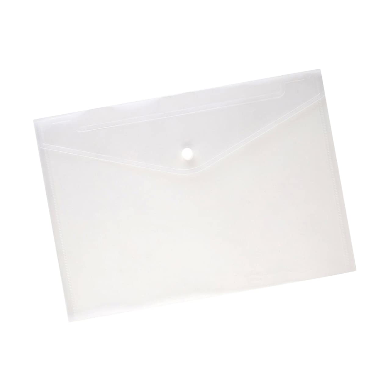 Busta Portadocumenti A4 in Pp Bianco con Bottone, 30 Pezzi | Struttura Trasparente, Resistente All’acqua, Formato Ufficio per Archiviazione e Trasporto Documenti