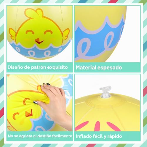 Miniatura 3 de Larber 4 Piezas 60cm Hinchables Huevos De Pascua Al Aire Libre Hinchable Pvc Huevos De Pascua Huevo De Pascua Inflable Para La Caza Del Huevo Yard Garden Outdoor Decorations 4pcs