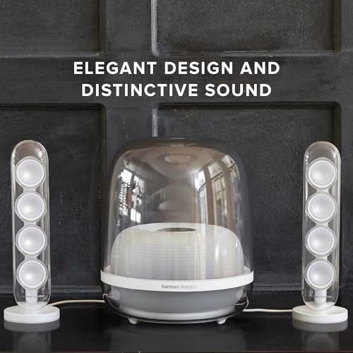 Harman Kardon HK SoundSticks 4-2.1 Bluetooth Speaker System with Deep Bass and Inspiring Industrial Design (White) - Thumbnail 3