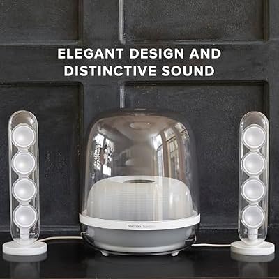 Harman Kardon HK SoundSticks 4-2.1 Bluetooth Speaker System with Deep Bass and Inspiring Industrial Design (White)
