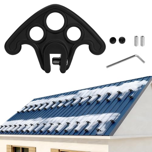 52 Pack Snow Guards for Metal Roofs No-Drill Installation for Roofs Snow Guards for Standing Seam Roofs with Seam Widths Less Than 1/2 Inch Plastic Roof Ice Guard Prevent Rust