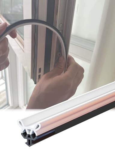 Weather Stripping Seal Strip for Aluminum Door and Window, Windproof Soundproof Rubber Seal, Gap Filler for Frame and Sash(Natur