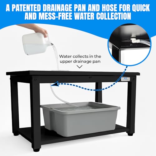 Image of Laundry Pedestal for Washer or Dryer with Drain Pan & Hose - 24 inchW, 16 inchH