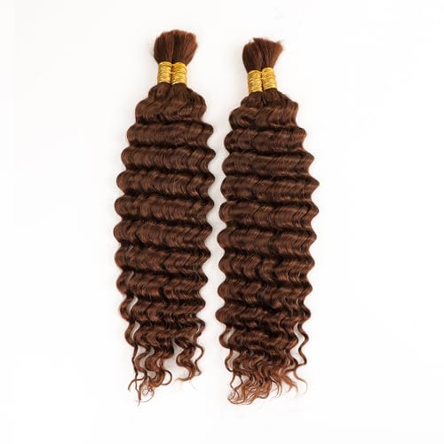 Naturelle Human Hair Deep Wave Bulk Human Hair For Braiding 18 Pouces 100% Humain Cheveux en Vrac Hair Extensions 100 gram #4 Naturelle Human Hair Deep Wave Bulk Human Hair For Braiding 18 Pouces 100% Humain Cheveux en Vrac Hair Extensions 100 gram #4
