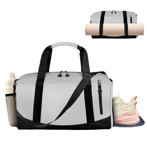 Kanonmaori Yoga Mat Bag, Gym Workout Bag with Water Bottle Pocket, Pilates Bag for Women with Wet & Dry Pocket, Yoga Bags and Carriers Fits All Your Stuff, Yoga Tote Bag for Sports Travel Office(gy)