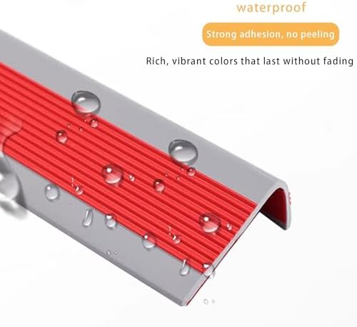 Eco-Friendly PVC Waterproof Non-Slip Stair Nose Molding, Self-Adhesive Stair Nosing with Strong Adhesion for Indoor/Outdoor Use (Brown, 10x4cm)