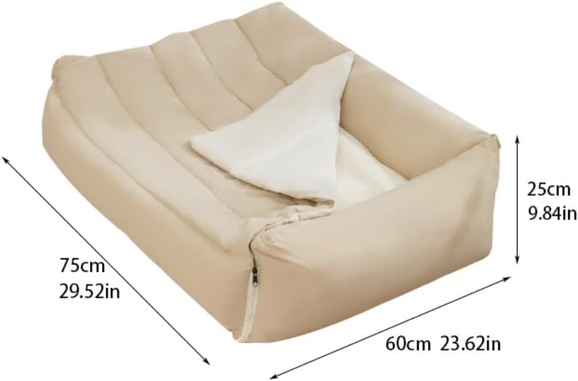 Dog Bed Dog Kennel Autumn and Winter Warm Detachable Pet Kennel Creative Thickened Large Dog Bed with Roof Dog Kennel Pet Bed (Color : Beige, Size : Medium) (Gray Small)