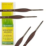 Model Paint Brush for Miniatures. Paintbrushes for Acrylic Painting Oil Watercolor Face Kit. 4pc Flat Size 0 Fine Detail Brush Set for Tiny d&d Miniture Warhammer Paint by Numbers Hobby Art