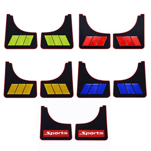 Image of 2 Pairs of Car Mud Flaps Safety Warning Reflective Devices for Car Splash Prevention Device Front and Rear Universal for Car Rubber