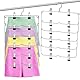 Hosenbügel Klemmbügel, Kleiderbügel Röcke Platzsparend, 2er Set Kleiderbügel aus Metall, für je 6 Hosen, Faltbare Kleiderbügel für Hosen Shorts Rock Socken Unterwäsche, Mit 24 Pcs rutschfest Klammern