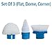 Spin Scrubber Replacement Brushes, Replacement Heads, Set of 3 (Flat, Dome, Corner)