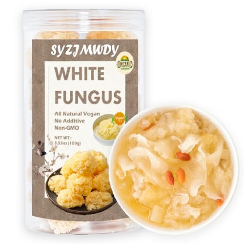 Dried Snow Fungus, 100g/3.53oz Whole White Wood Ear Mushroom.