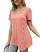 Summer Tops for Women Short Sleeve Shirts V Neck Loose Casual Tunic Plain Tees