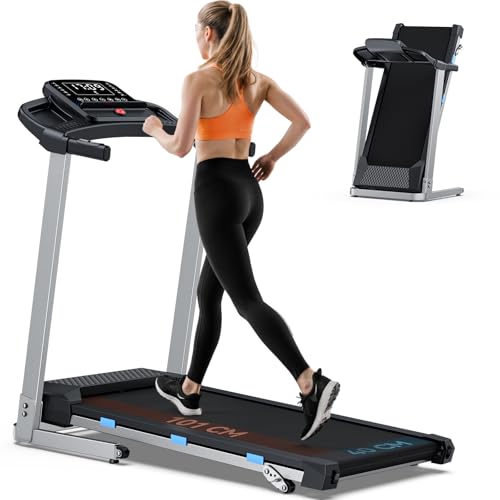 ZENRUN Laufband für Zuhause, 12 km/h Klappbar Laufband mit Steigung, 3,0PS Treadmill für Zuhause Büro mit LED-Anzeige, A...