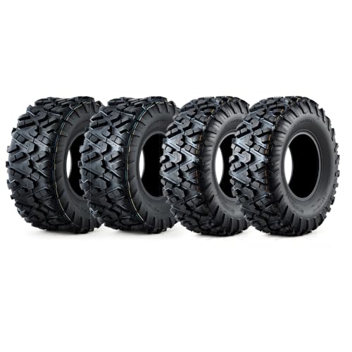 Garvee Set of 4 All-Terrain ATV/UTV Tires 27x10-12 Front & 27x12-12 Rear, 6PR ATV Tire for Trail Riding, Mud, Sand, Farm & Outdoor Work,A102