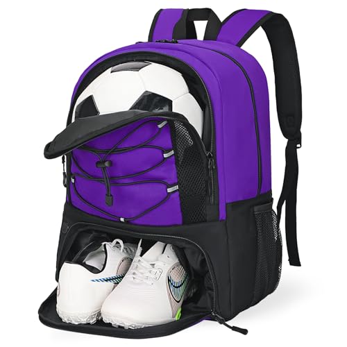 Goloni Soccer Bag, Basketball Bag with Ball Compartment & Shoe Compartment,Large Soccer Backpack for Basketball,Volleyball,Gym