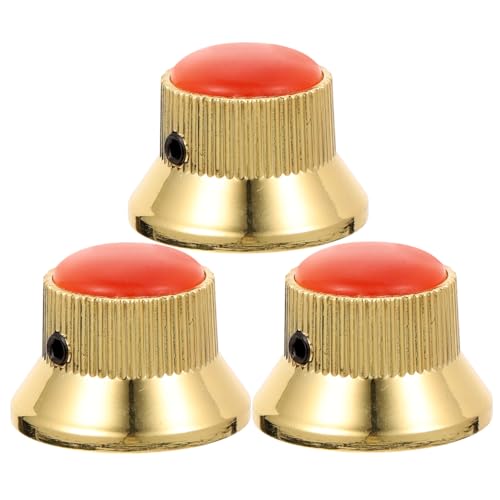 NOLITOY 3個 低音コントロールノブ 低音ノブ エレキギターアンプ ギター用アクセサリー アクセサリー ポテンショメータの エレキの Golden