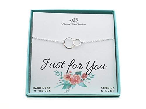 Woman's Double Intertwined Circle Bracelet in Sterling Silver. Gift for Her. Sterling Silver Bracelet