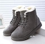 ❤ Rutschfeste Außensohle, starker Griff: Wählen Sie sorgfältig eine hochwertige Gummilaufsohle für Sie, weich und bequem, leicht und verschleißfest, 360 ° rutschfest, Rundumgriff und verbessern Sie den Griff des Fußes. Mit diesen Schuhen können Sie leicht mit Regen und Schnee umgehen. Wärmen Sie sich und folgen Sie jedem Schritt, um die Wintervitalität bequem freizusetzen.