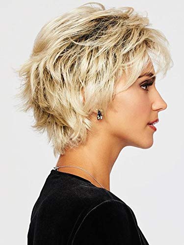 Voltage Avg Cap Wig Color R1416T BUTTERED TOAST - Raquel Welch Wigs Short Textured Layers Wispy Bangs Synthetic Women's Memory Capless Flared Neckline Bundle with MaxWigs Hairloss Booklet