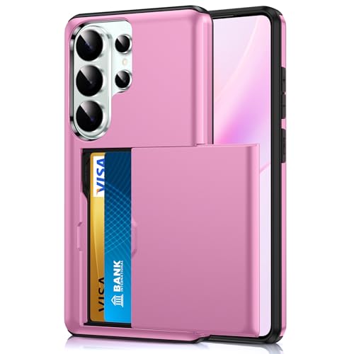LeYi for S26-Ultra-Case with Card Holder: Wallet Phone Funda para for Samsung Galaxy S 26 S26ultra Cover Rugged Heavy Duty Women Military Grade Shockproof Samsungs26 Ultra Cases, Pink