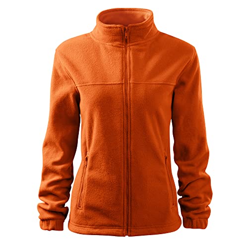 DELUNO Orange Damen Outdoor Fleecejacke - Premium Nagelneu - Neu - Rot Blau Grau Weis - XS S M L XL XXL (504-M-Orange)
