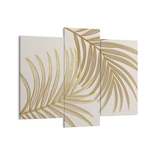 Impression sur toile feuilles palmiers or pour sublimer votre chambre