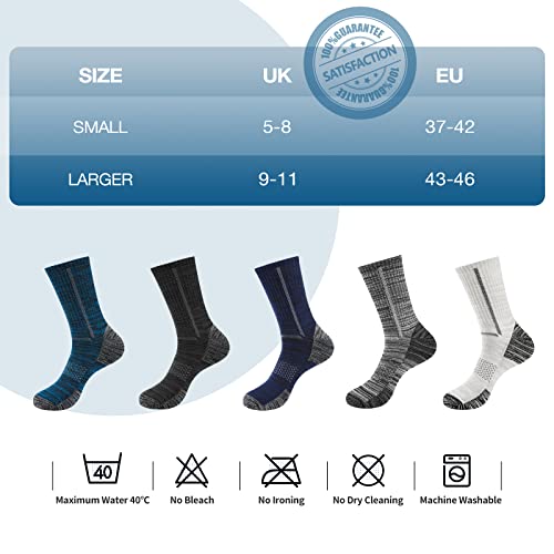 Foto von inaWarm 5 Paar Arbeitssocken Herren 43-46, Wandersocken Dicke Baumwolle mit Frotteesohle, Atmungsaktiv Thermosocken Sportsocken Herren für Laufend, Outdoor, Wandern, Reisen