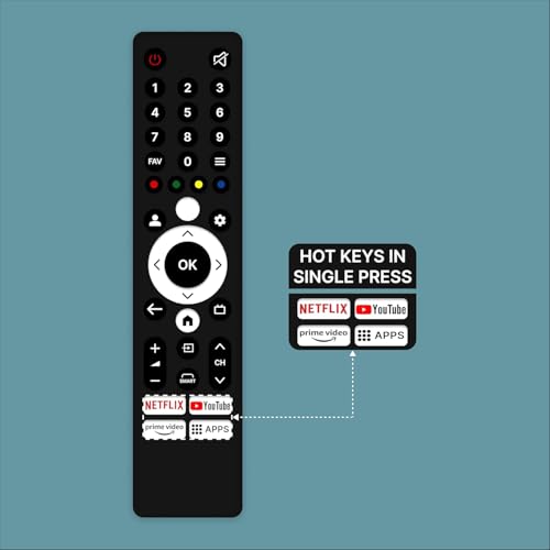 Image of BLACKSHEEP Compatible for Onida Smart Tv Remote - Without Voice - Hot Keys YouTube, Prime Video, Apps and Netflix Use for LCD LED OLED QLED UHD 4K Android TVs