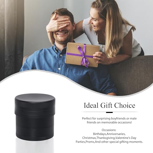 TIRIRS 5-Layer Toothless Herb Grinder - Premium Aluminium Gewürzmühle mit Pollenfänger, Smooth Grind Technologie, Inklusive Schaber & Bürste, Schwarz