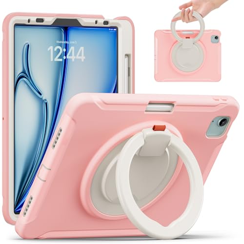 Étui iPad Air 5e/4e Gen 10.9 rose avec support rotatif et protection