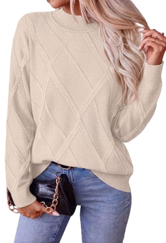Fall Sweaters for Women Cream Sweater Womens Fall Tops Turtleneck Tops Apricot XS - image 1