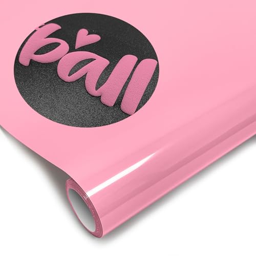 Image of Light Pink Puff Vinyl Heat Transfer - 12 inch x 5ft 3D Puff HTV Vinyl, Puffy Iron-On for Fabrics, Perfect for T-Shirts, Bags, Pillows, Compatible with Cricut & Cameo
