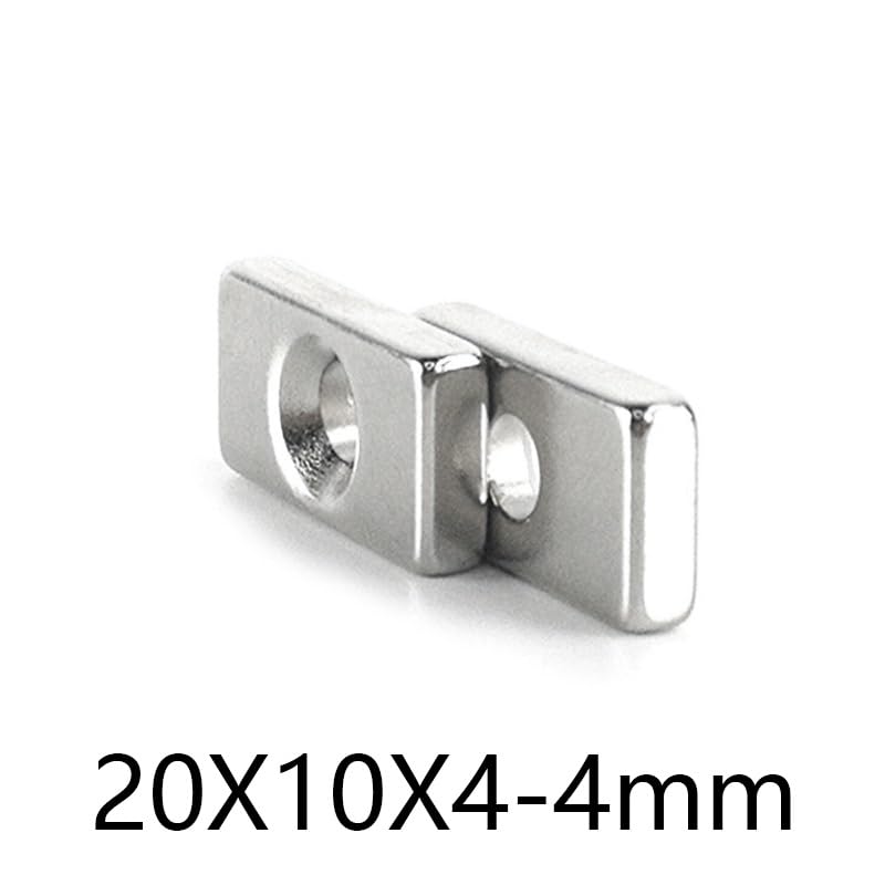 5~100PCS 20 * 10 * 4-4 Block Rare Earth 20x10x4-4 Quadrate Neodymium Hole 4mm NdFeB 20x10x4-4mm Magnet(20pcs)