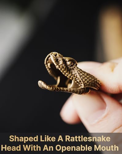 COPPERTIST.WU Rattlesnake Clip Pendant Necklace Snake Viking Amulet Pressable Fidget Jewelry Gift for Men Women Birthday3