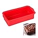 Relaxdays Molde de bizcocho rectangular, Apto para microondas & lavavajillas, Silicona, 28,5 cm, Rojo