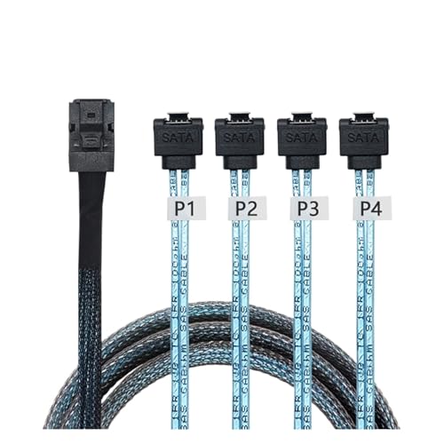Cable interno S*A*S HD SFF-8643 a 4X SATA 7pin 1.0M miniatura 2