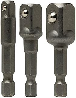 Socket Bit Hex Shank Adapter Drill Nut Driver Power Extension Bar 3pc Set