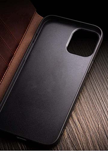 Béquille iPhone 13 Pro intégrée sur étui cuir noir avec porte-carte pour le quotidien