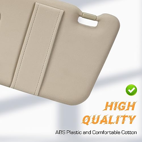Beige Driver Left + Passenger Right Side Sun Visor Replacement Compatible with 2007 2008 2009 2010 2011 Toyota Camry with Sunroof Replace 74320-06800-B0, 74310-06770-B0 by ILONPA - Image 5